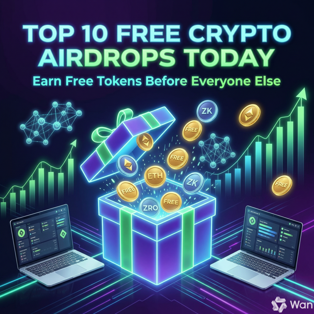 Top 10 Free Crypto Airdrops Today (2026 Guide) – Earn Legit Tokens